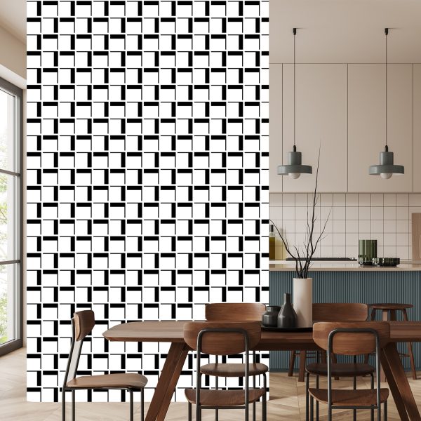 Behang 3D Geometrische Plaid Voor Kantoor Woonkamer - Afbeelding 4