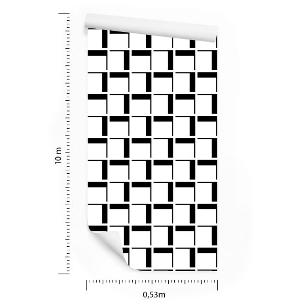 Behang 3D Geometrische Plaid Voor Kantoor Woonkamer - Afbeelding 8