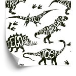 Behang Met Dinosaurussen Dieren Voor Een Babykamer