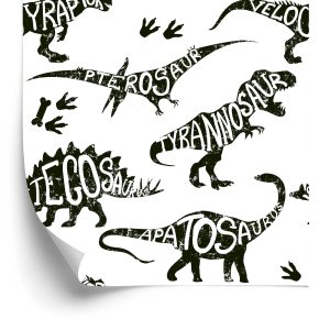 Behang Met Dinosaurussen Dieren Voor Een Babykamer