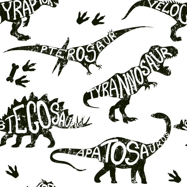 Behang Met Dinosaurussen Dieren Voor Een Babykamer - Afbeelding 2