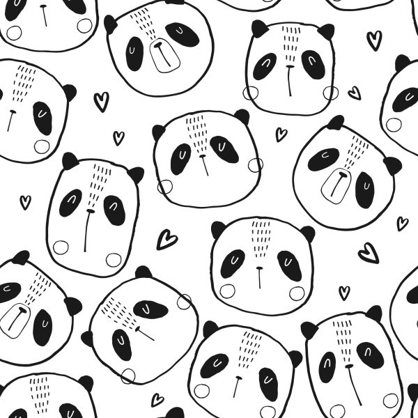 Behang Panda's Met Hartjes - Afbeelding 2