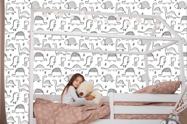Behang Voor De Babykamer, Dinosaurussen, Planten, Natuur - Afbeelding 7