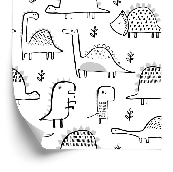 Behang Voor De Babykamer, Dinosaurussen, Planten, Natuur