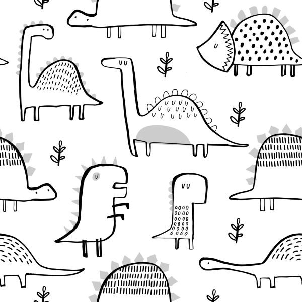 Behang Voor De Babykamer, Dinosaurussen, Planten, Natuur - Afbeelding 2