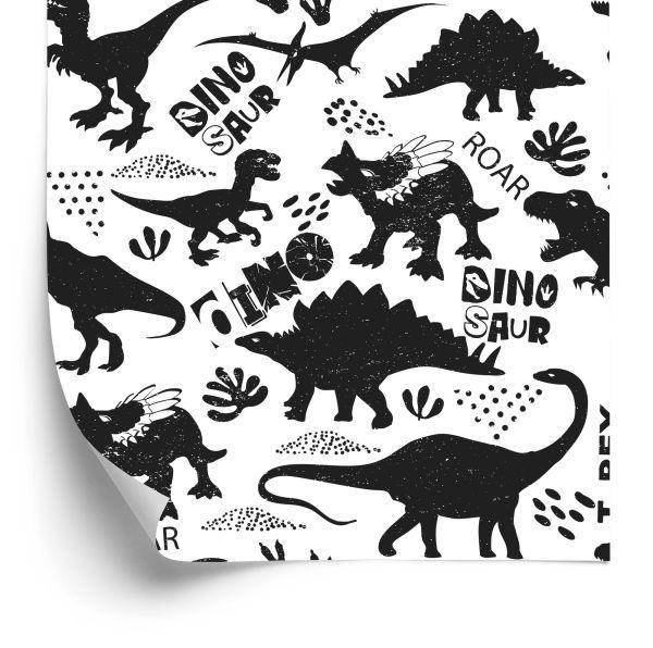 Behang Dinosaurussen Bladeren Voor Een Babykamer