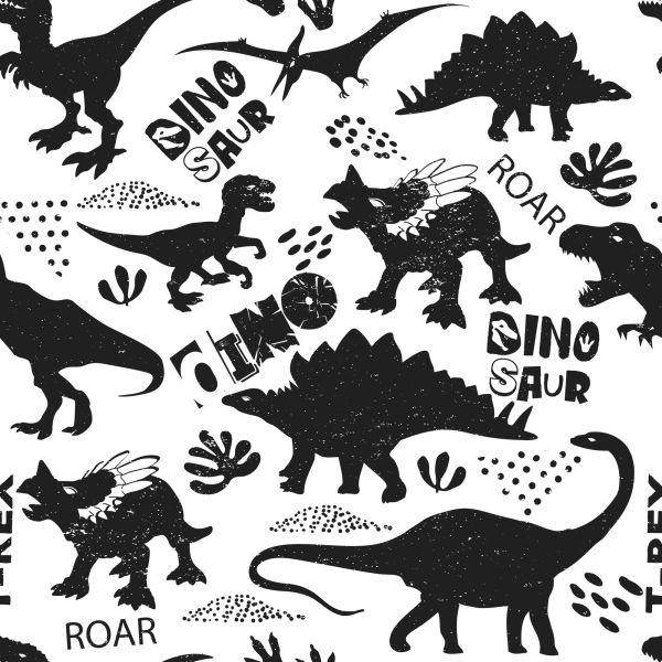 Behang Dinosaurussen Bladeren Voor Een Babykamer - Afbeelding 2