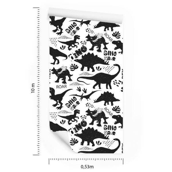 Behang Dinosaurussen Bladeren Voor Een Babykamer - Afbeelding 8