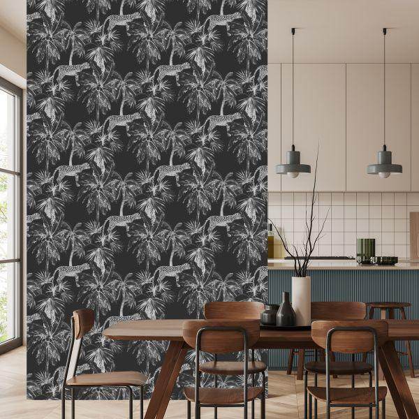 Behang Wilde Katten En Palmen - Afbeelding 4