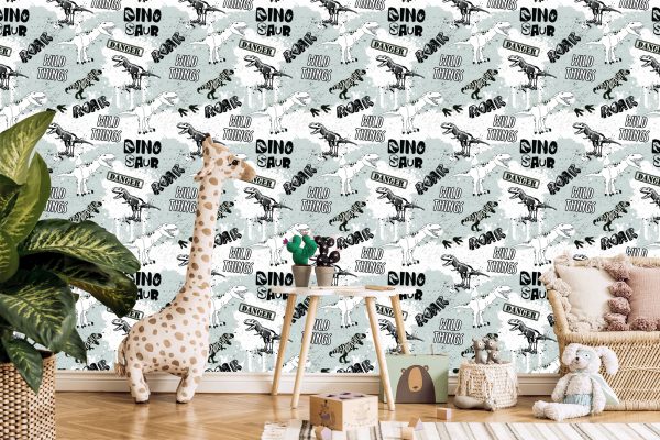 Behang De Dinosaurussen Dieren Voor De Babykamer - Afbeelding 5