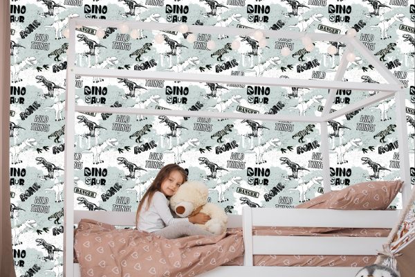 Behang De Dinosaurussen Dieren Voor De Babykamer - Afbeelding 7