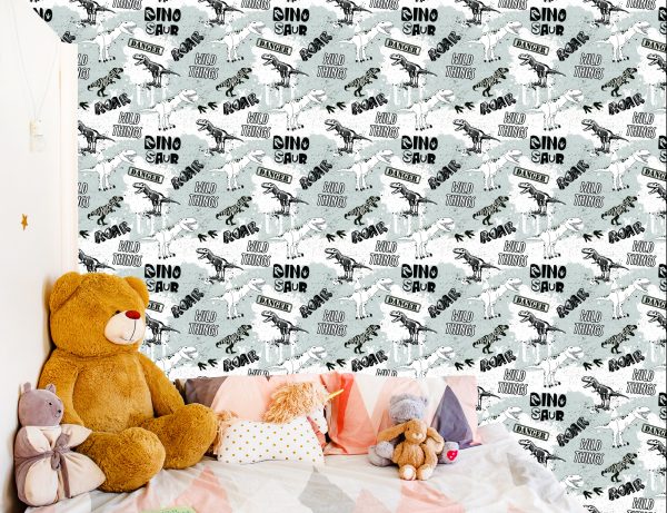 Behang De Dinosaurussen Dieren Voor De Babykamer - Afbeelding 6