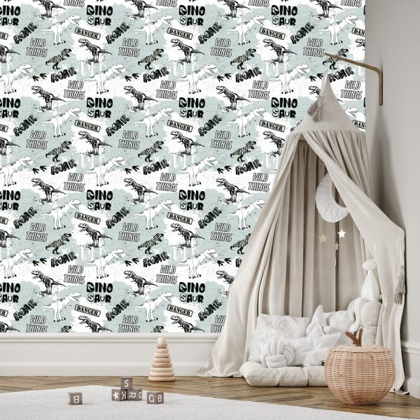 Behang De Dinosaurussen Dieren Voor De Babykamer - Afbeelding 3