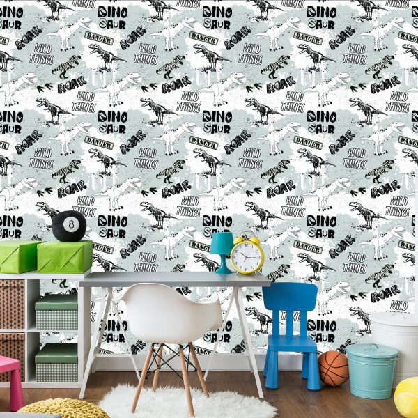 Behang De Dinosaurussen Dieren Voor De Babykamer - Afbeelding 4