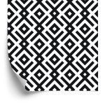 Behang Zwart-Wit Geometrisch Patroon