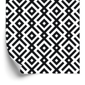 Behang Zwart-Wit Geometrisch Patroon