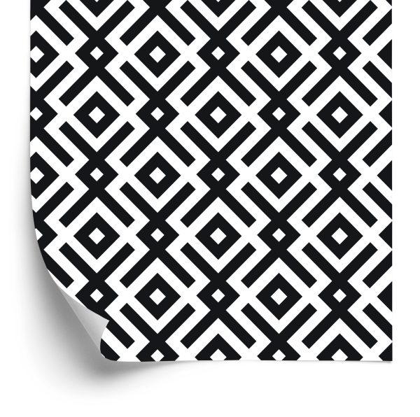 Behang Zwart-Wit Geometrisch Patroon