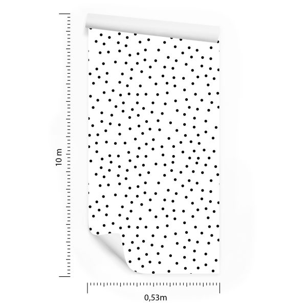 Behang Minimalistische Zwarte Stippen - Afbeelding 8