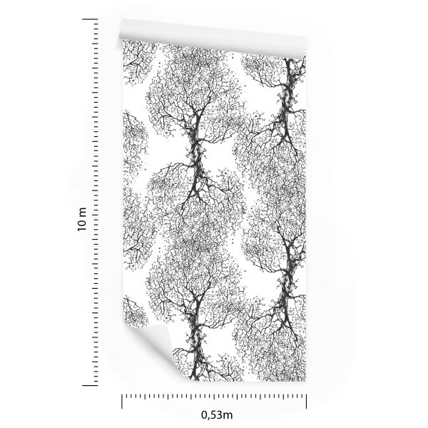 Behang Originele Zwart-Witte Bomen - Afbeelding 8