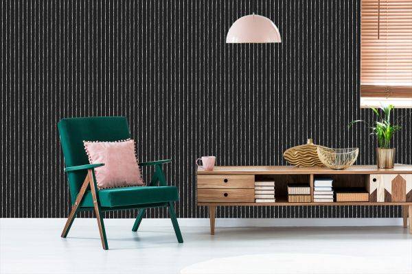 Behang Klassieke Verticale Strepen Voor De Woonkamer Op Kantoor - Afbeelding 6