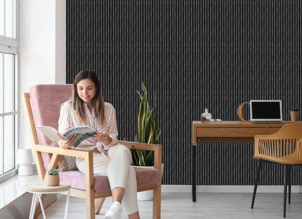 Behang Klassieke Verticale Strepen Voor De Woonkamer Op Kantoor - Afbeelding 7