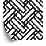 Behang Zwart-Witte Geometrische Patronen