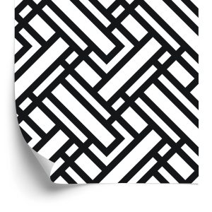 Behang Zwart-Witte Geometrische Patronen