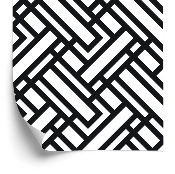 Behang Zwart-Witte Geometrische Patronen