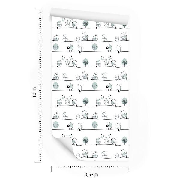 Behang Vogels En Bomen - Afbeelding 8