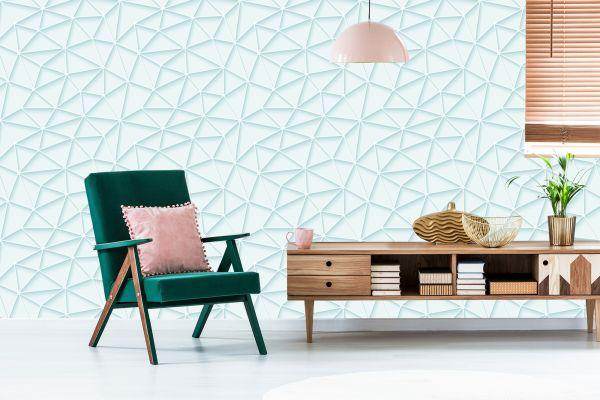 Behang Moderne 3D-Geometrische Voor Woonkamer - Afbeelding 6