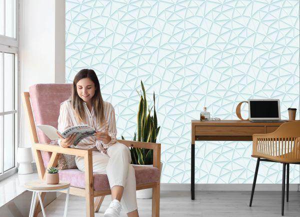 Behang Moderne 3D-Geometrische Voor Woonkamer - Afbeelding 7