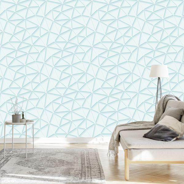 Behang Moderne 3D-Geometrische Voor Woonkamer - Afbeelding 3