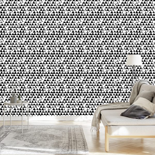 Behang Zwart-Witte Driehoeken - Afbeelding 3