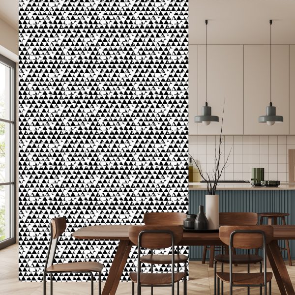 Behang Zwart-Witte Driehoeken - Afbeelding 4