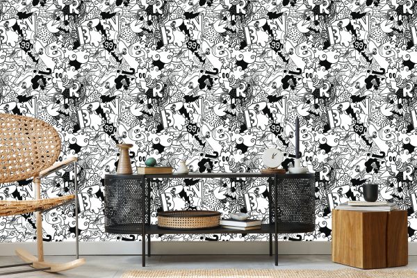 Behang Trendy Graffiti - Afbeelding 5