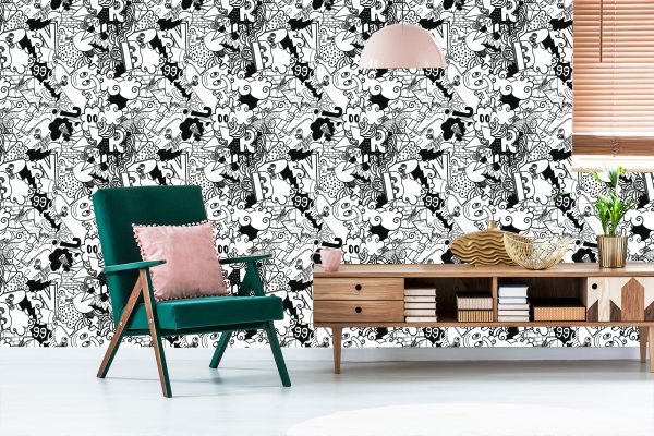 Behang Trendy Graffiti - Afbeelding 6