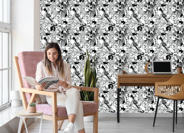 Behang Trendy Graffiti - Afbeelding 7