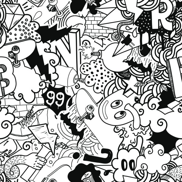 Behang Trendy Graffiti - Afbeelding 2