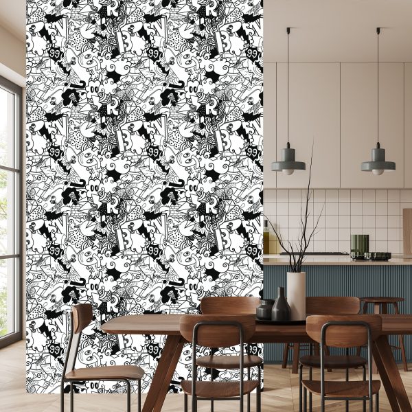 Behang Trendy Graffiti - Afbeelding 4
