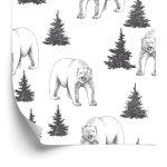Behang Beren En Kerstbomen