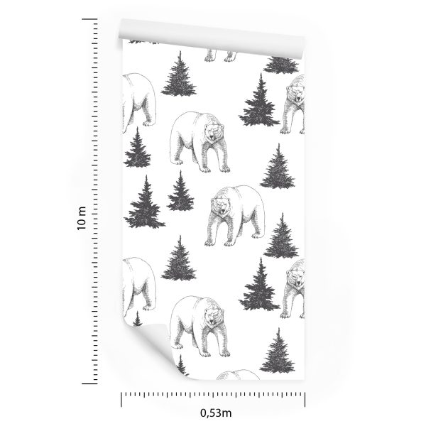 Behang Beren En Kerstbomen - Afbeelding 8