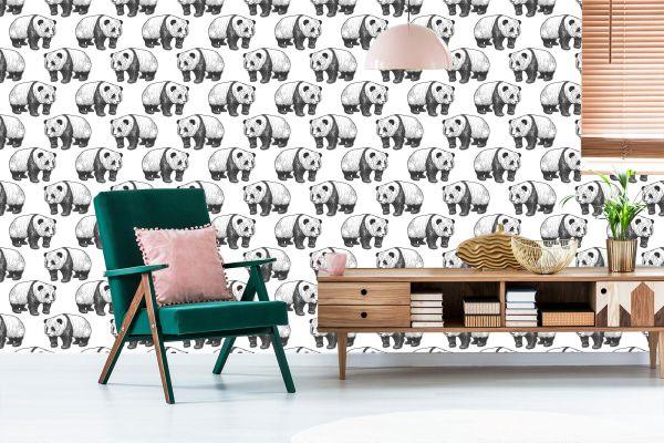 Behang Lopende Panda's - Afbeelding 6
