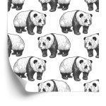 Behang Lopende Panda's