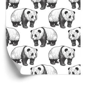 Behang Lopende Panda's