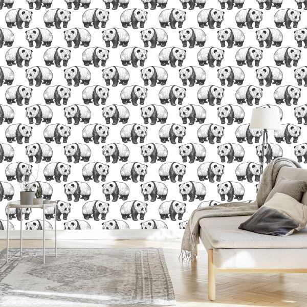 Behang Lopende Panda's - Afbeelding 3