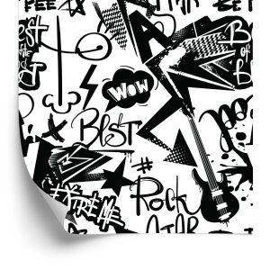 Behang Graffiti Met Gitaren