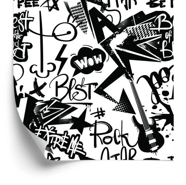 Behang Graffiti Met Gitaren