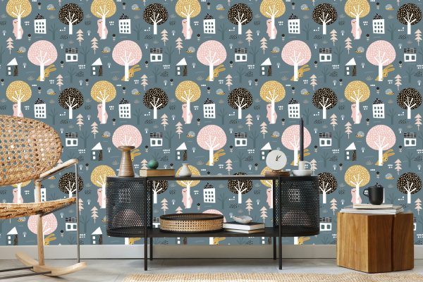 Behang Planten Boom Teddyberen - Afbeelding 5