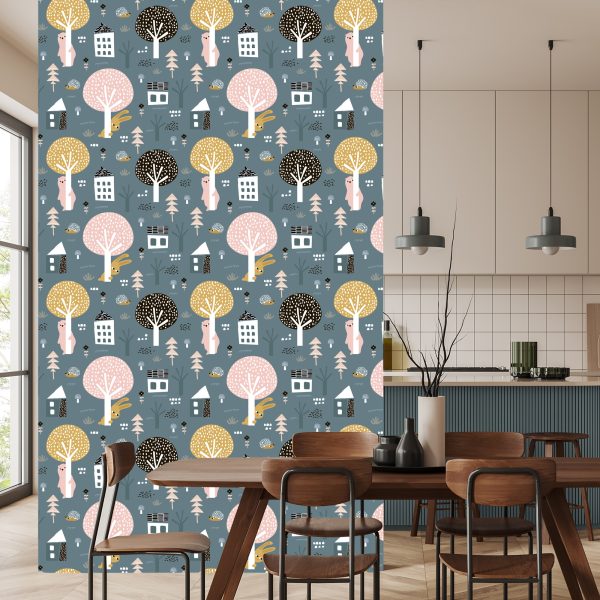 Behang Planten Boom Teddyberen - Afbeelding 4