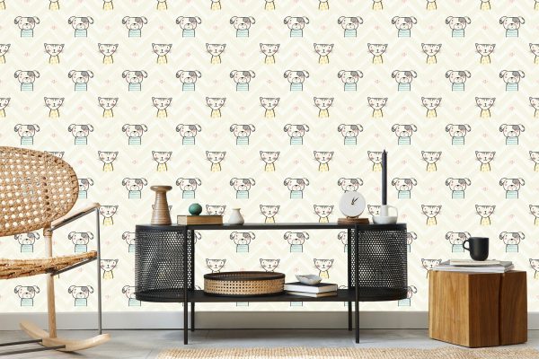 Behang Voor Kinderen - Honden En Katten - Afbeelding 5